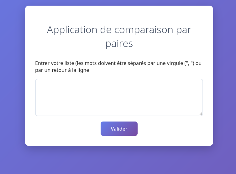Pairwise Comparison App - Image 2